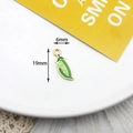Cute green enamel pea pod pendant for DIY jewelry crafts, shown with 19x6mm dimensions - Pea (9#) / 10 Pieces Pack