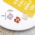 Enamel alloy mushroom pendants in various colors for creative DIY jewelry making - Purple Mushroom (13#) / 10 Pieces Pack