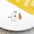 Alloy drip oil carrot charms, 6x16mm size, white and orange enamel jewelry pendants - White Radish (24#) / 10 Pieces Pack