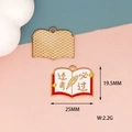 Detailed macro view of book-shaped alloy charm with precise dimensions for DIY jewelry - Exam Mastery Book Style (D-085)
