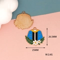 Close-up of enamel graduation gown charm with white flowers and "WE CAN DO IT" text detail - Blue School Uniform Style (D-085)