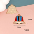 Detail of graduation gown charm showing dimensions 25mm by 30mm and 2.5g weight - Blue Red Academic Gown Style (D-085)