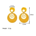 18k gold plated stainless steel hoop earrings with textured spiral geometric design - Textured Gold (QYG242)