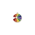 Colorful rainbow enamel circular pendant for DIY jewelry making earring accessories - Rainbow Plate (cz018090)