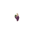 Detailed purple grape alloy enamel pendant charm for creative DIY jewelry making projects - Grape (cz018090)