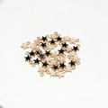 Mini alloy gold-plated star charms with black enamel finish for DIY jewelry crafts - Black Star