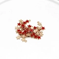 Miniature red enamel gold-rimmed star charms for DIY jewelry making and craft accessories - Red Star