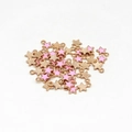 Cute pink enamel star charms made of gold-toned alloy for DIY jewelry and hair accessories - Rose Red Star