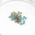 Dainty sky blue heart-shaped enamel charms with gold-tone alloy for DIY jewelry making - Blue Heart