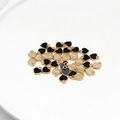 Small black heart enamel pendant charms for DIY jewelry making and craft accessories - Black Heart