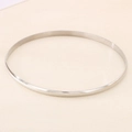 Minimalistische gepolijste zilveren roestvrijstalen armband voor dames, stapelbaar sieraad - Breedte 3.6mm-Binnendiameter 55mm / Zilver