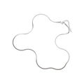 Collar largo minimalista de cadena de serpiente plateada con cierre de mosquetón - 1.5mm / Plateado Estilo 1.5