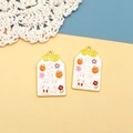 Nahaufnahme süßer Emaille-Glücksbringer-Anhänger mit Kakis und Kaninchen für Bastelprojekte - Persimmon-Motiv (4#) / 10 Stück/Packung / Rosa