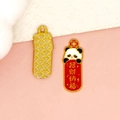 Chinese stijl panda legering hanger bedel met geluksbanier voor doe-het-zelf sieraden - Rijkdom en Zegen Panda