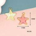 Detalle del dije de estrella de mar rosa con dimensiones de 17x19mm y peso de 0,9g - Estilo de Estrella de Mar (C-329)