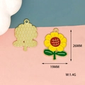 Detailansicht mit Maßen und Gewicht eines Sonnenblumen-Anhängers aus Legierung für DIY-Schmuck - Sonnenblume