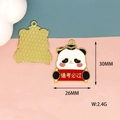 Detailansicht Panda-Abschluss-Anhänger aus Legierung, Maße 30x26 mm und Gewicht 2,4 g - Immer Bestehen Panda