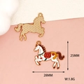 Cartoon horse enamel charm in white and red, zodiac DIY jewelry accessory, 28x25mm - Small White Horse