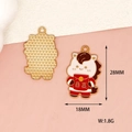 Cute cartoon horse alloy enamel charm for DIY jewelry making, detailed dimensions 28mm x 18mm - Suddenly Rich Horse
