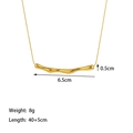 Irregular folded arc necklace in 18K gold plated stainless steel with adjustable chain - Irregular Bar Necklace (QYH613) / Gold
