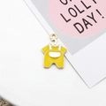 Cute yellow and white enamel baby dungaree charm for DIY jewelry accessories and gifts - Baby Jumpsuit / Yellow