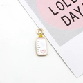 Cute pink and yellow enamel baby bottle charm pendant for DIY jewelry and clothing accessories - Baby Bottle / White