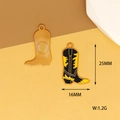 Vue détaillée du pendentif botte de cowboy avec dimensions de 25 mm de haut et 16 mm de large - Style Botte de Cowboy / Lot de 10 / Botte de Cowboy Sombre