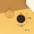 Detailed view of dark tarot pentagram alloy pendant showing 20mm and 1.1g specifications - Dark Star