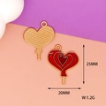 Red enamel heart lollipop alloy charms for Valentine's Day DIY jewelry making crafts - Red Heart Lollipop Style