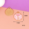 Detailed size guide for the 18mm heart key alloy charm showing weight and dimensions - Pink Key Style