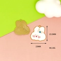 Detailed view of cute bunny pendant with 23.5mm height and 23mm width dimensions - White Rabbit