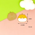 Detail view of Shiba Inu enamel pendant with dimensions 25.5mm x 24mm for DIY jewelry - Shiba Inu