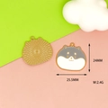 Detailed view of a cute Shiba Inu dog alloy enamel charm with dimensions 25.5x24mm for DIY - Grey Dog