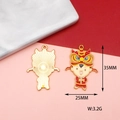Detailed view of Chinese New Year doll pendant with 35x25mm size and 3.2g weight - Lion Dance Doll Figure / Blessing Doll
