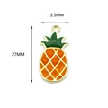 Pineapple shaped gold-plated alloy charm with green and orange enamel, 27x13.5mm dimension - Pineapple (2#) / 10 Pieces/Pack / Yellow