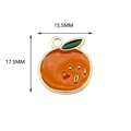 Orange fruit alloy charm with smiling face for DIY jewelry, size 15.5mm by 17.5mm - Tangerine (3#) / 10 Pieces/Pack / Orange