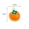 Enamel persimmon charm for DIY jewelry, alloy pendant measuring 20mm by 16.5mm size - 柿子(4#) / 10 Pieces/Pack / Orange Red