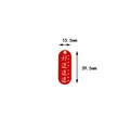 Red alloy oval pendant with Good Luck text and detailed 15.5x39.5mm dimension markers. - 好运连连(9#) / 10 Pieces / Red