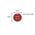 Red enamel DIY alloy charm with lucky Chinese characters and 30mm diameter size - 柿柿如意(12#) / 10 Pieces / Red