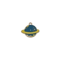 DIY Saturn planet alloy pendant charm in dark blue enamel with golden stars for jewelry - Saturn Style (2)