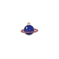 Blue planet alloy pendant with pink ring and gold trim for DIY jewelry making - Pink Planet Style (3)