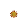 DIY gold-plated sun astronaut charm with bright yellow enamel smiley face design - Sun Style (5)