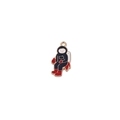 Cartoon astronaut charm in gold finish with black and red enamel for DIY jewelry - Sitting Astronaut Style (9)