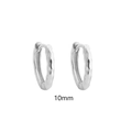 Minimalist 10mm S925 sterling silver hoop earrings with a hammered finish texture - Medium (Inner Diameter 10mm) / White Gold