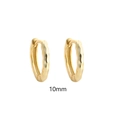 10mm S925 sterling silver hammered hoop earrings in gold with wavy textured finish - Medium (Inner Diameter 10mm) / Gold