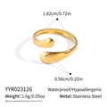 Detail showing 1.82cm diameter and 1.6g weight of gold stainless steel teardrop ring - Water Drop Open Style (YYR023126)