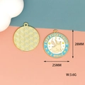 Detailed macro view of 25mm alloy cat enamel charm showing dimensions and weight. - Blue Tag Winged Cat (Y-132)