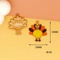 Detailed dimensions of Thanksgiving Turkey alloy drop oil pendant for DIY jewelry - Turkey