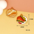 Detail view of Thanksgiving turkey leg enamel pendant showing dimensions and textured back - Turkey Leg