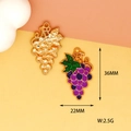 Close-up of grape enamel charm with dimensions 36mm x 22mm and 2.5g weight info - Purple Grape